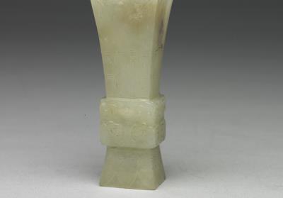 图片[2]-Jade gu-shaped vase with animal-mask pattern, Ming dynasty (1368-1644)-China Archive